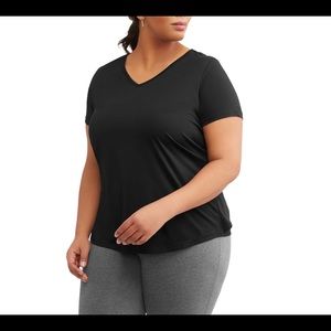 NWT Cascade Blue 1X workout top with mesh back